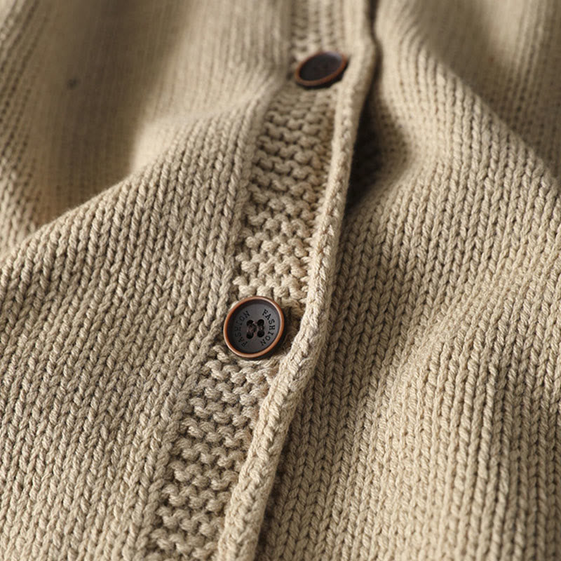 Buddha Stonesパッチワーク図柄ボタンコットンレディース長袖カーディガンセーター - image 8