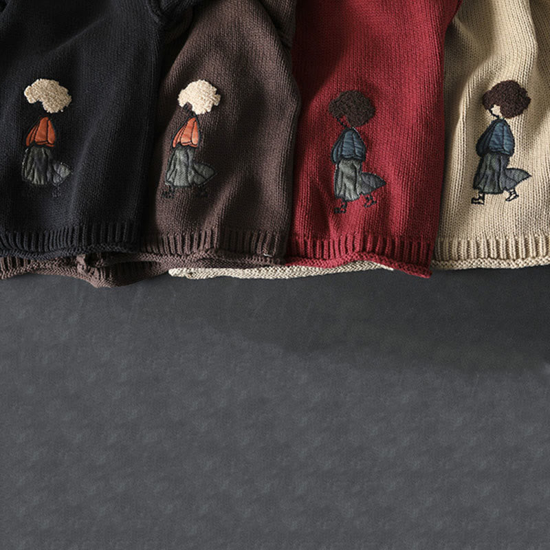 Buddha Stonesパッチワーク図柄ボタンコットンレディース長袖カーディガンセーター - image 21