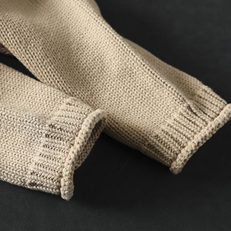 Buddha Stonesパッチワーク図柄ボタンコットンレディース長袖カーディガンセーター - image 7