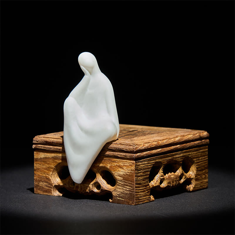 Buddha Stones無形の仏陶器 ウェンジ木製 机 静寂 装飾 - image 1