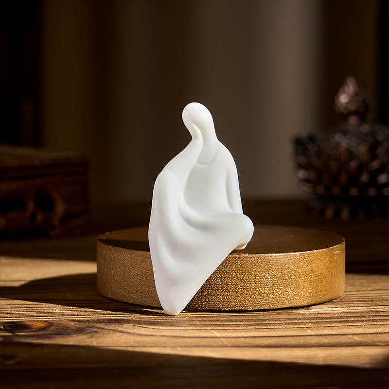 Buddha Stones無形の仏陶器 ウェンジ木製 机 静寂 装飾 - image 3