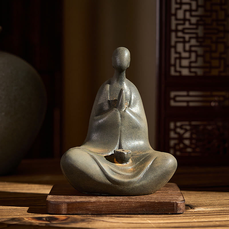 Buddha Stones手作り無形の仏鉄粉 錆 鋳造樹脂 像 装飾 11.5*9*6.5 cm - image 1