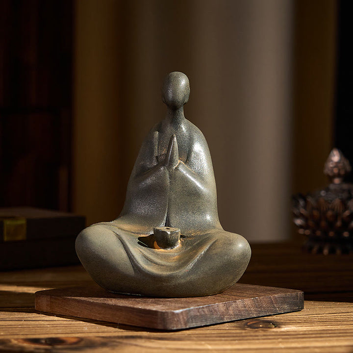 Buddha Stones手作り無形の仏鉄粉 錆 鋳造樹脂 像 装飾 11.5*9*6.5 cm - image 2