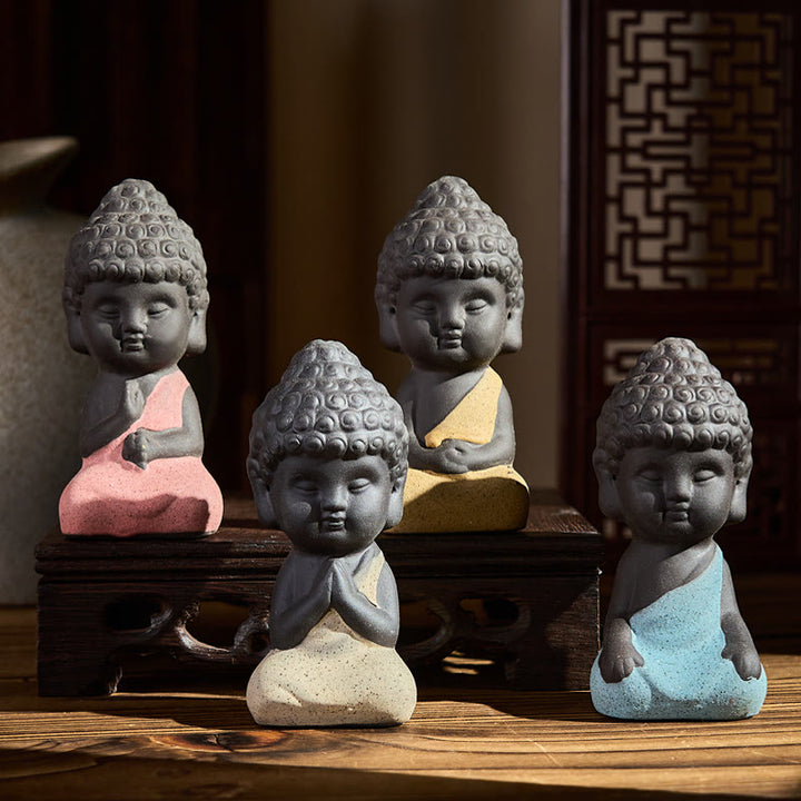 Buddha Stones如来仏 シンボルデザイン 紫粘土 静寂の机飾り - image 0