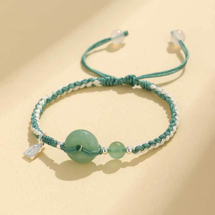 Buddha Stonesグリーンアベンチュリンアゲート平和のお守りチャーム幸運ブレスレット - グリーンアベンチュリン（手首周り：14～18cm） - image 0