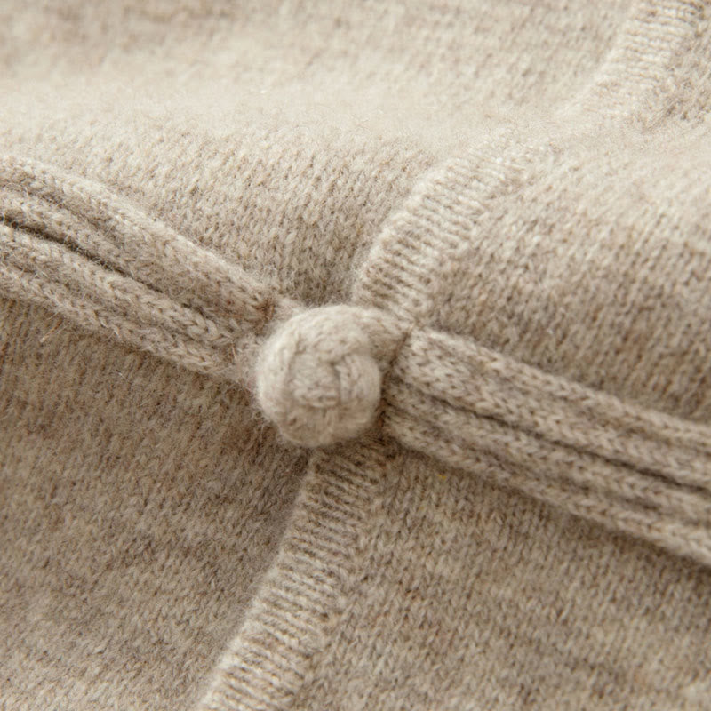 Buddha Stones冬用 無地 中国風 カエルボタン メンズ ウール 長袖 セーター - image 11