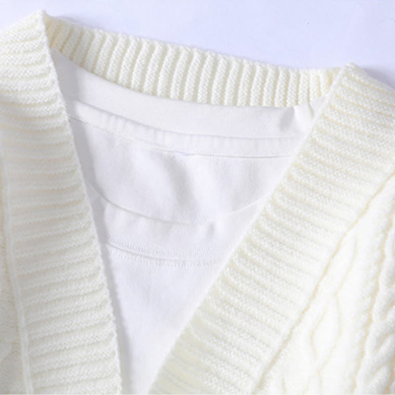 Buddha Stonesジャカード エスニック 長袖 メンズ ニット セーター ポケット付き - image 2