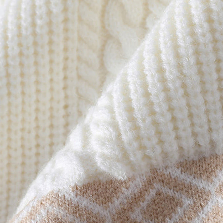 Buddha Stonesジャカード エスニック 長袖 メンズ ニット セーター ポケット付き - image 4