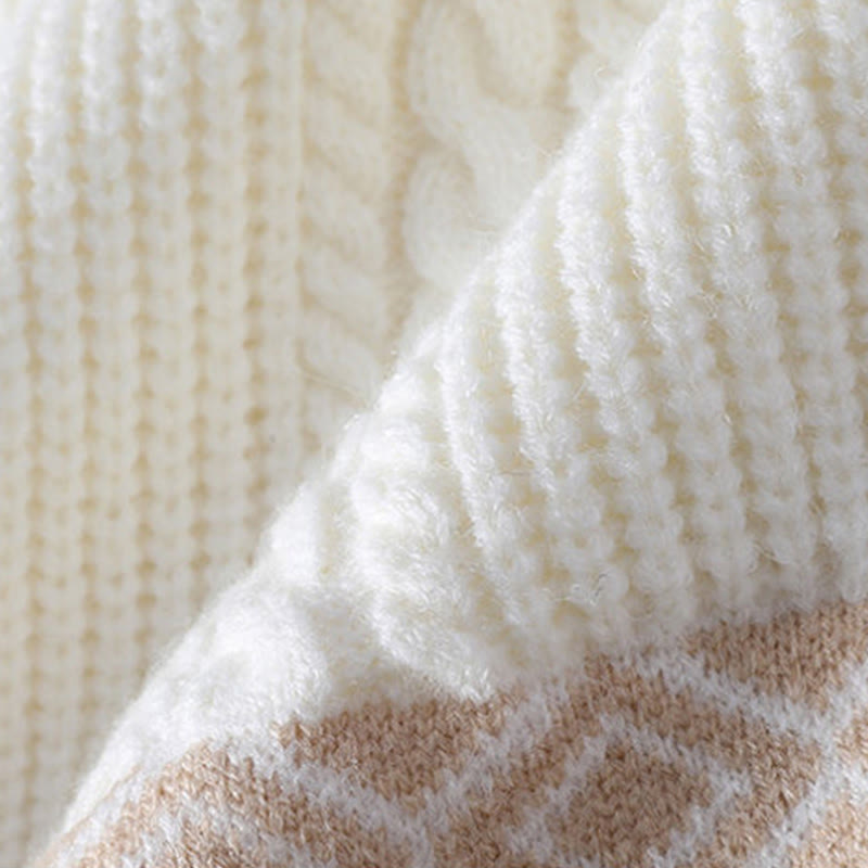 Buddha Stonesジャカード エスニック 長袖 メンズ ニット セーター ポケット付き - image 4