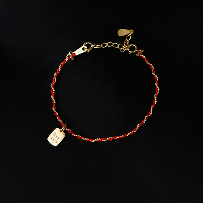 Buddha Stones925スターリングシルバー赤紐幸運幸運ブレスレット  - 赤紐と925スターリングシルバー（手首周り：22～26cm） - image 0