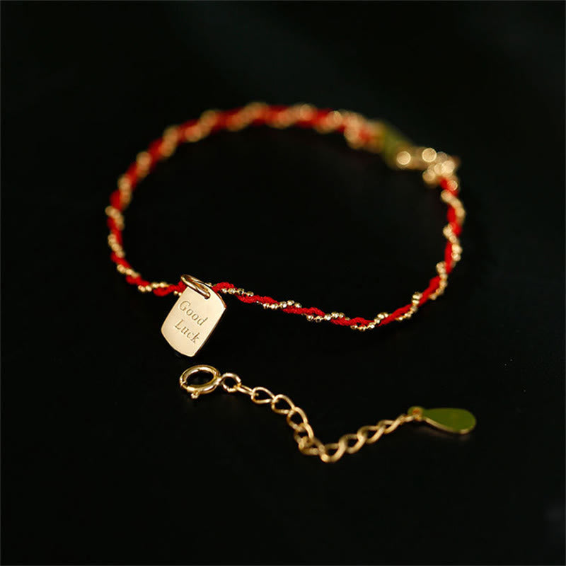 Buddha Stones925スターリングシルバー赤紐幸運幸運ブレスレット  - image 1