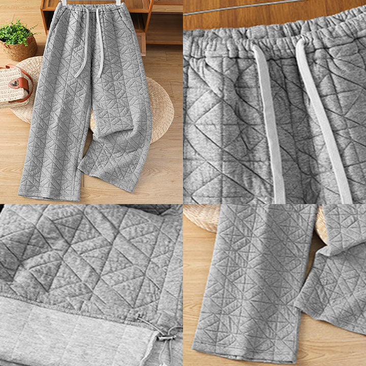 Buddha Stonesレディース 秋冬 無地 ドローストリング サーマル ワイドレッグパンツ ポケット付き - image 13