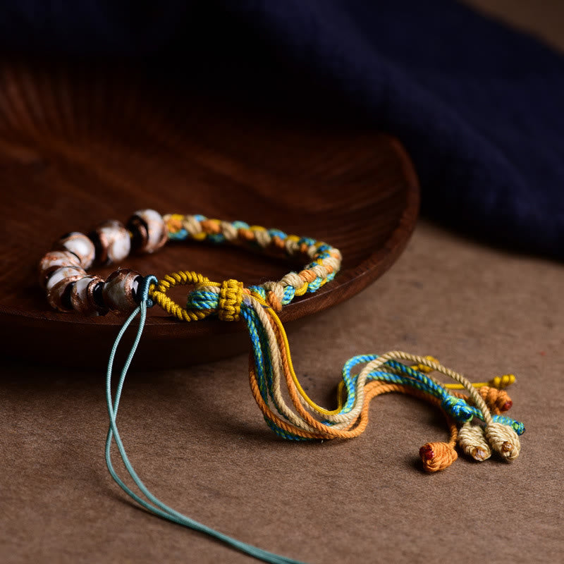 チベット産Buddha Stones琉璃ガラス 健康と安全を祈願する紐ブレスレット - image 9