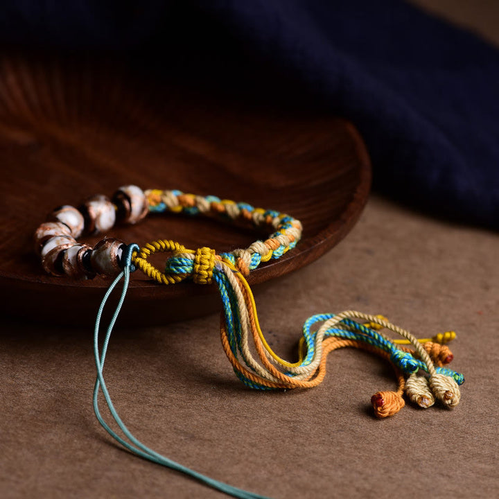 チベット産Buddha Stones琉璃ガラス 健康と安全を祈願する紐ブレスレット - image 9