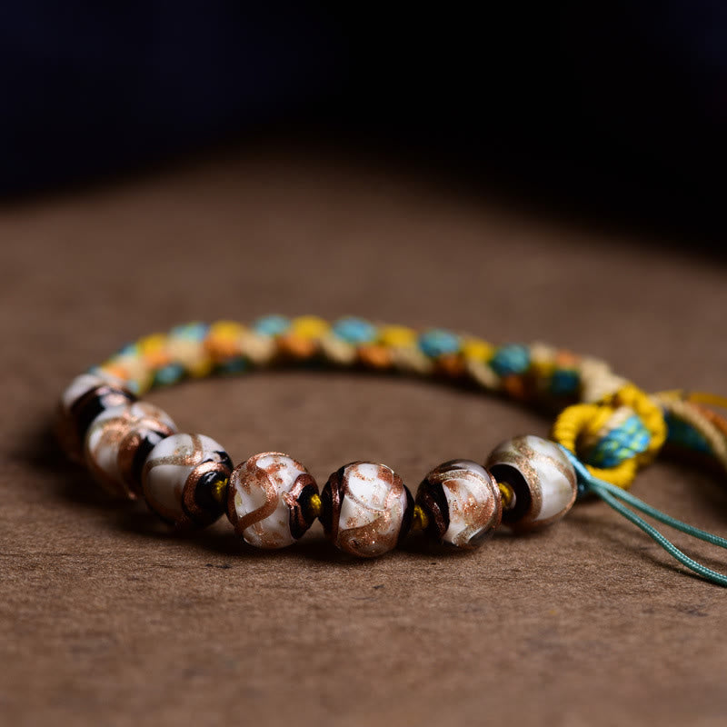 チベット産Buddha Stones琉璃ガラス 健康と安全を祈願する紐ブレスレット - image 7