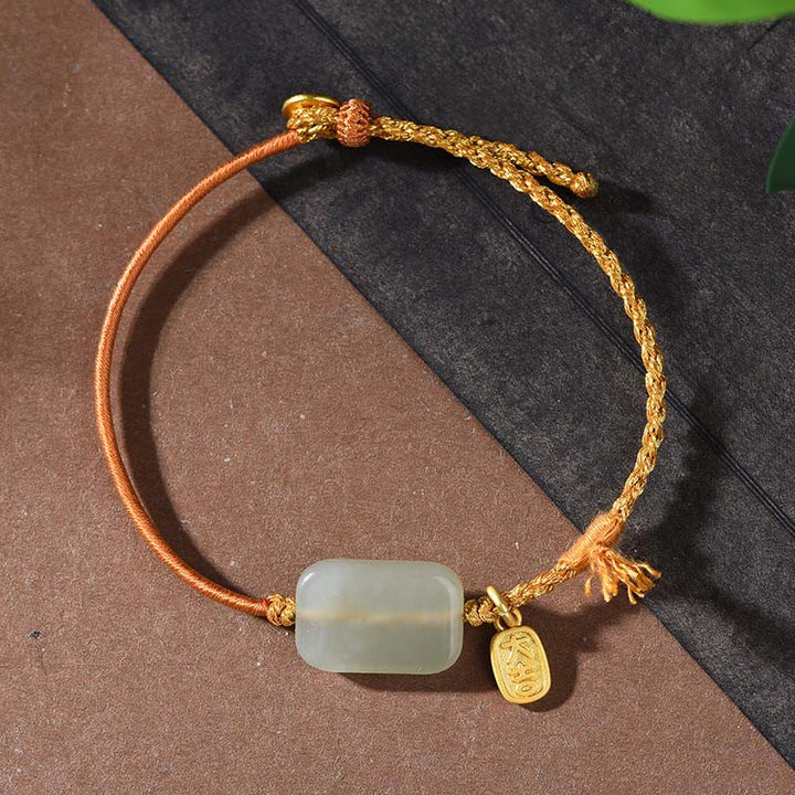 Buddha Stones925スターリングシルバー 和田翡翠豊かさのブレスレット - 和田玉と黄紐（手首周り：15～18cm） - image 5