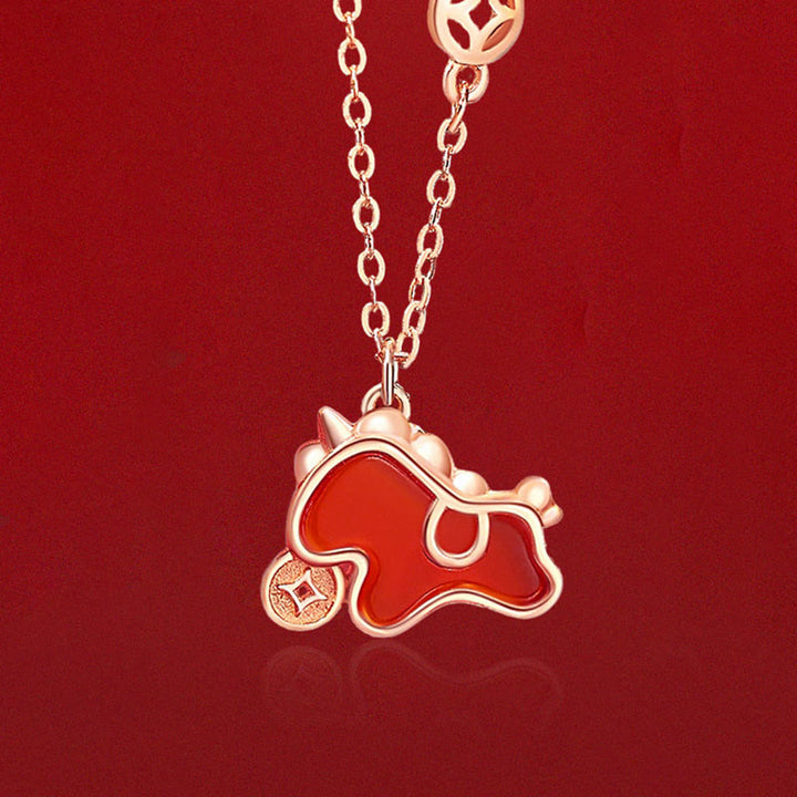 Buddha Stones925スターリングシルバー コイン型 レッドアゲート 馬年 非対称 守護 イヤリング - image 16