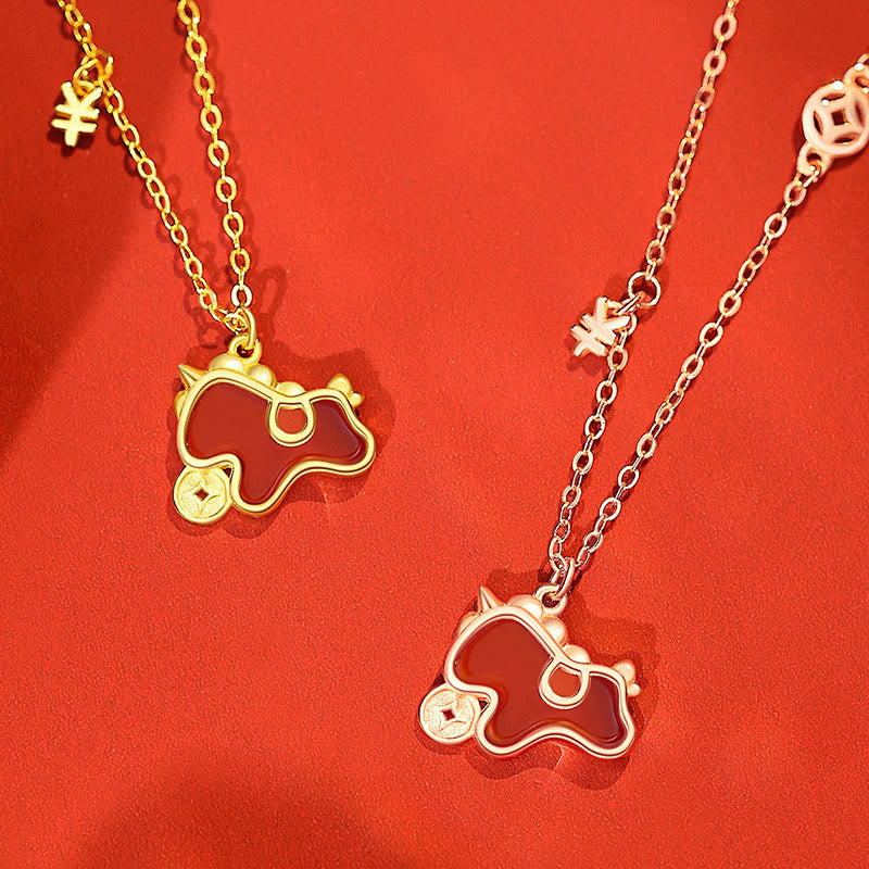 Buddha Stones925スターリングシルバー 馬年赤紐レッドアゲート コインチャーム幸運ブレスレット - image 14