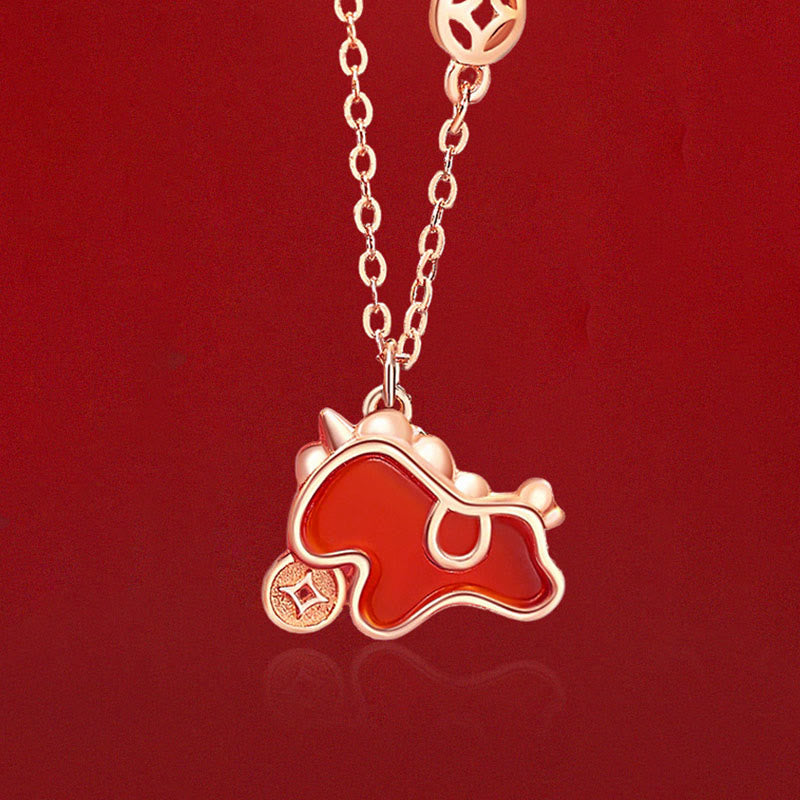 Buddha Stones925スターリングシルバー 馬年赤紐レッドアゲート コインチャーム幸運ブレスレット - image 11