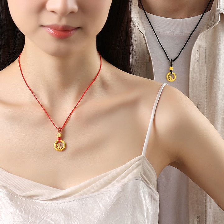 Buddha Stones925スターリングシルバー 馬年平和のお守りチャームバランスストリング カップルブレスレット - image 23