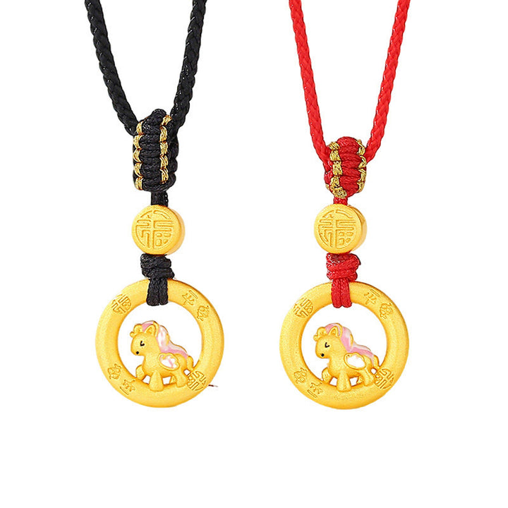 Buddha Stones925スターリングシルバー 馬年平和のお守りチャームバランスストリング カップルブレスレット - image 22