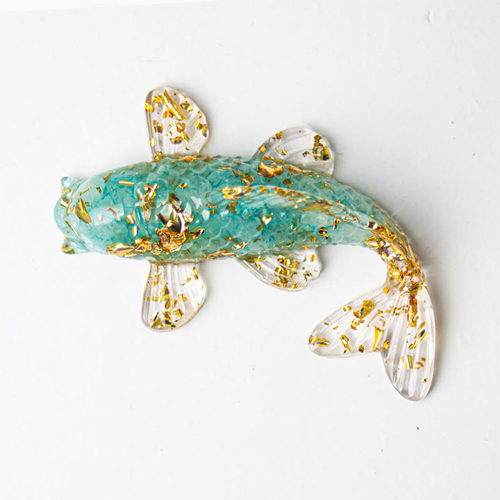 Buddha Stones鯉水晶チップ エポキシ樹脂 幸運 飾り  - アクアマリン（60×40×20mm） - image 22