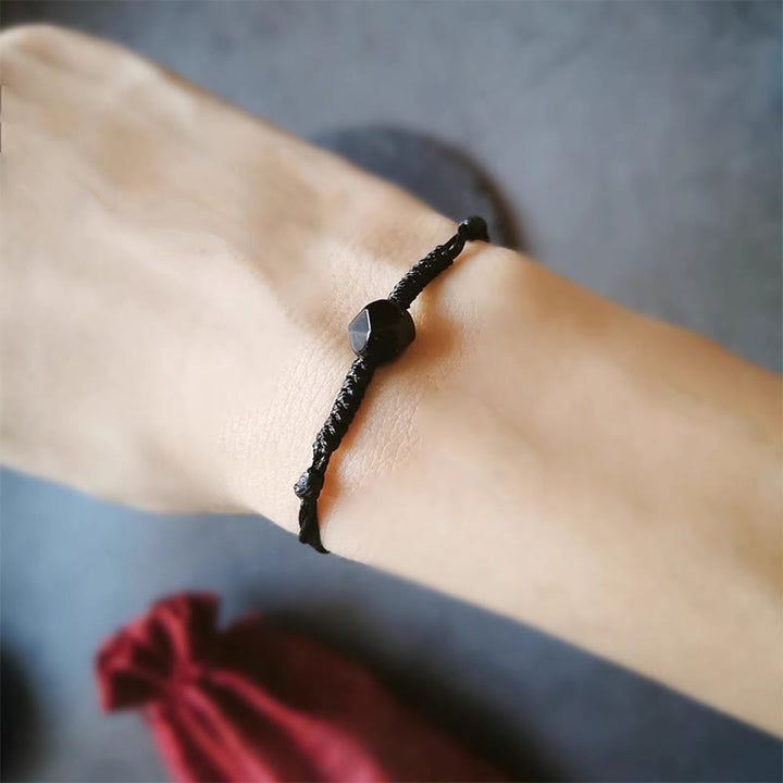 Buddha Stones天然黒曜石の紐編み強さブレスレット - image 5
