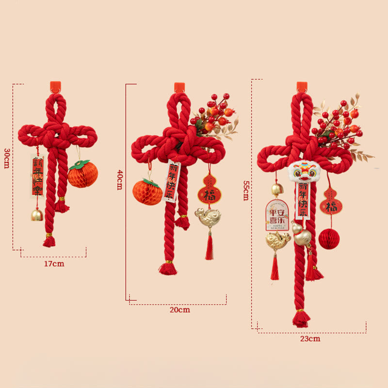 馬年獅子舞い福文字中国結び幸運繁栄Buddha Stones飾り - image 20