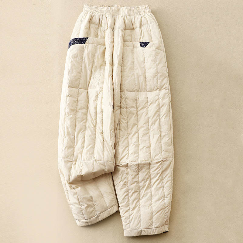 Buddha Stonesレディース 冬用 サーマル パッチワーク コットンパンツ ポケット付き - コーンシルク - US8-10，UK/AU12-14，EU40-42 (2XL) - image 0