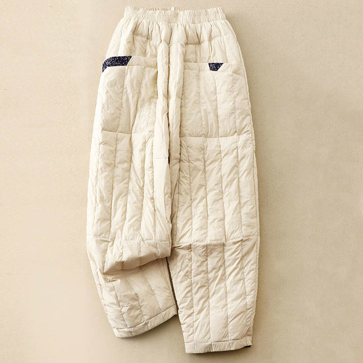 Buddha Stonesレディース 冬用 サーマル パッチワーク コットンパンツ ポケット付き - コーンシルク - US8-10，UK/AU12-14，EU40-42 (2XL) - image 0