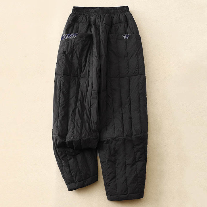 Buddha Stonesレディース 冬用 サーマル パッチワーク パンツ ポケット付き - 黒 - US8-10，UK/AU12-14，EU40-42 (2XL) - image 8