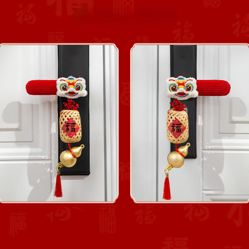 馬年舞獅子福文字Buddha Stonesドアハンドル良縁祈願装飾 - image 7