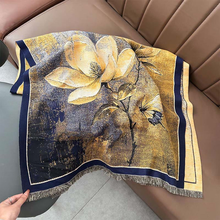 Buddha Stonesの冬用マグノリア蝶柄ソフトスカーフショール - image 5