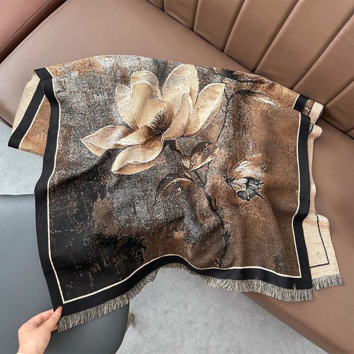 Buddha Stonesの冬用マグノリア蝶柄ソフトスカーフショール - image 9