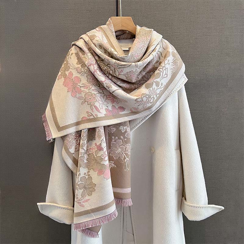 Buddha Stonesと秋の鳳凰の花柄のソフトスカーフショール - image 5