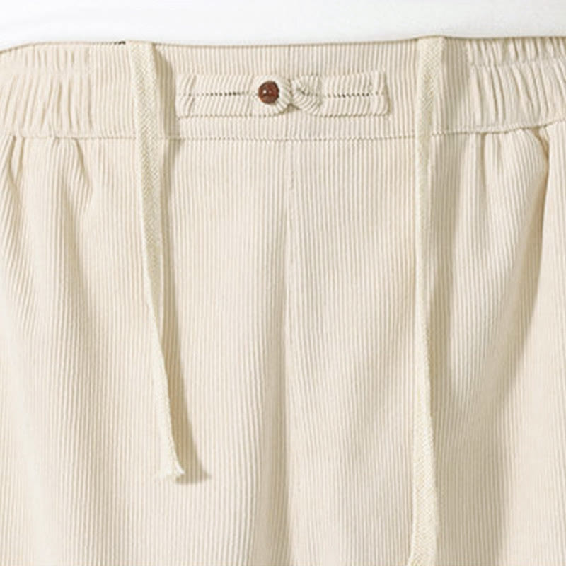 Buddha Stones秋冬 無地コーデュロイ メンズ ハーレムパンツ ポケット付き - image 16