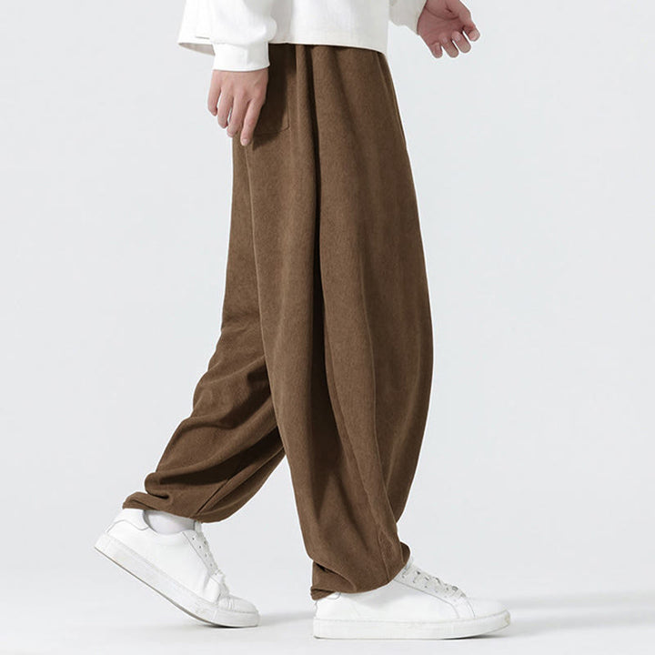 Buddha Stones秋冬 無地コーデュロイ メンズ ハーレムパンツ ポケット付き - image 22