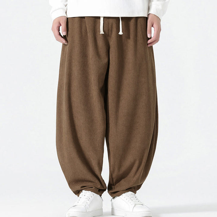 Buddha Stones秋冬 無地コーデュロイ メンズ ハーレムパンツ ポケット付き - image 20