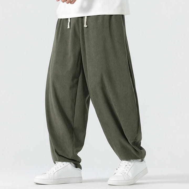 Buddha Stones秋冬 無地コーデュロイ メンズ ハーレムパンツ ポケット付き - image 4