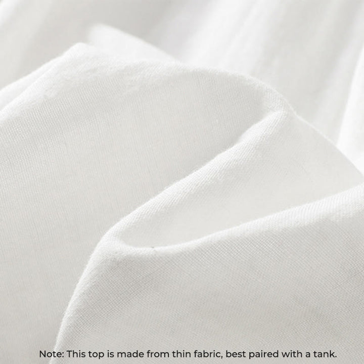 Buddha Stonesホワイト フリルカラー 長袖 レディース コットンシャツ - image 10