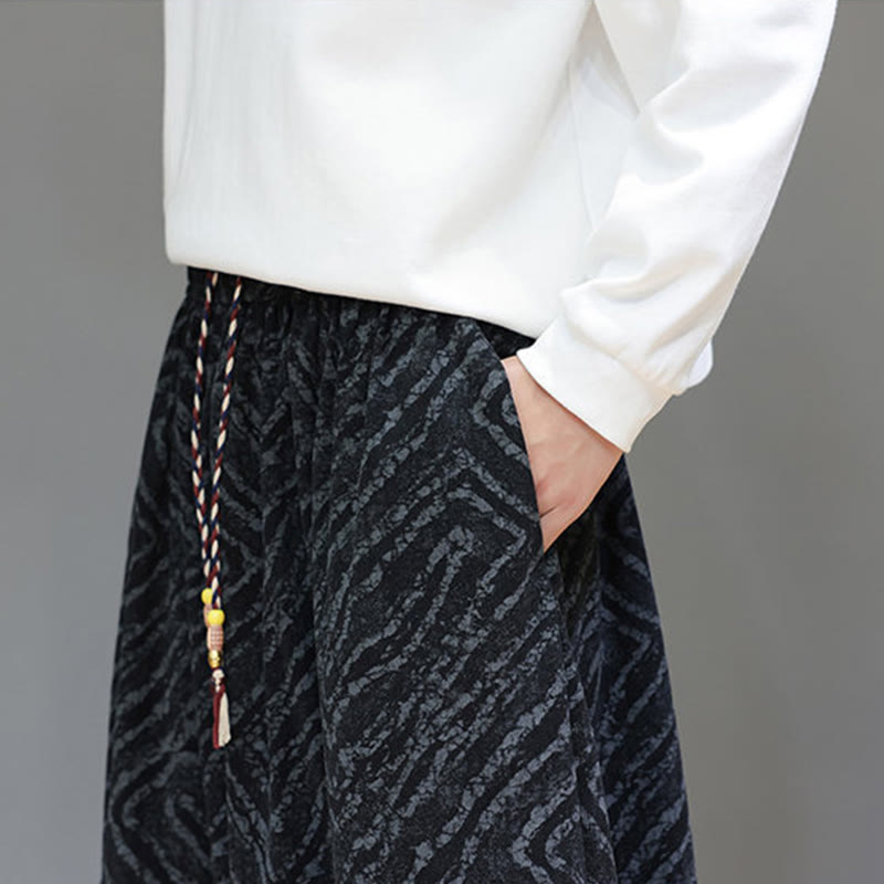 Buddha Stonesの秋の質感、ドローストリングデザイン、コーデュロイ、コットンリネン、ポケット付きメンズハーレムパンツ - image 20