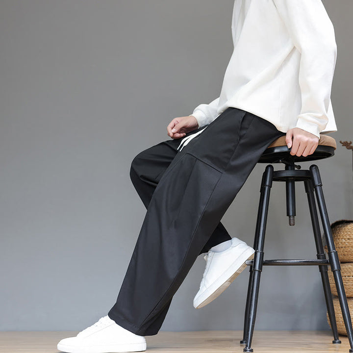 Buddha Stones秋冬 ピュアカラー コットン メンズ クロップド ハーレムパンツ ポケット付き - image 29