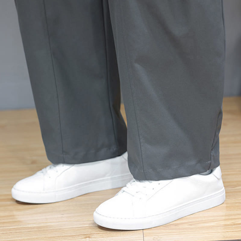 Buddha Stones秋冬 ピュアカラー コットン メンズ クロップド ハーレムパンツ ポケット付き - image 21