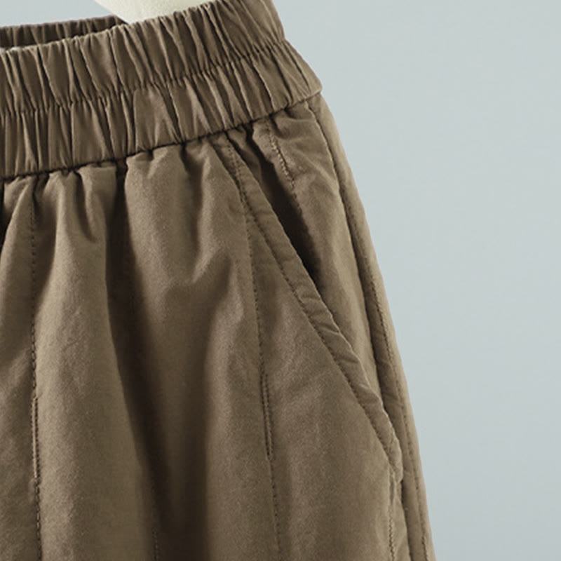 Buddha Stonesストレートライン ストライプ コットン フリース裏地 レディース ハーレムパンツ ポケット付き - image 2