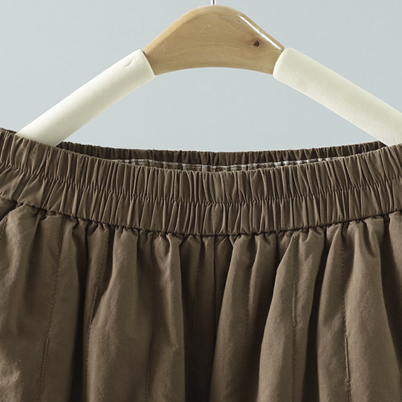 Buddha Stonesストレートライン ストライプ コットン フリース裏地 レディース ハーレムパンツ ポケット付き - image 1