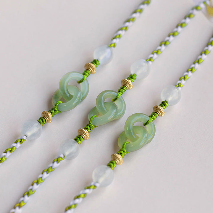 Buddha Stones編みロープ平和のお守りチャーム愛と穏やかさのブレスレット - image 3