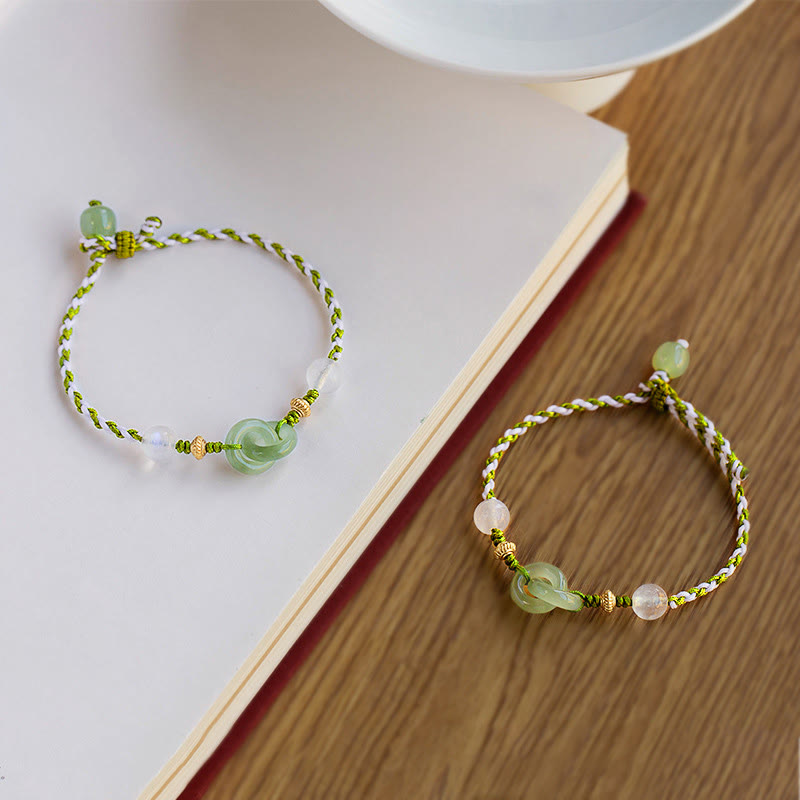 Buddha Stones編みロープ平和のお守りチャーム愛と穏やかさのブレスレット - image 1