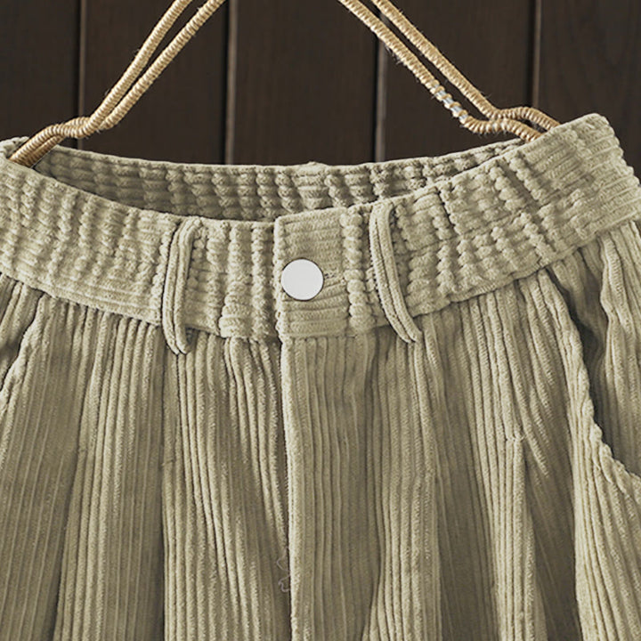 Buddha Stonesレディース 冬用 無地 コーデュロイ コットン ハイウエスト フリース裏地 ハーレムパンツ ポケット付き - image 20