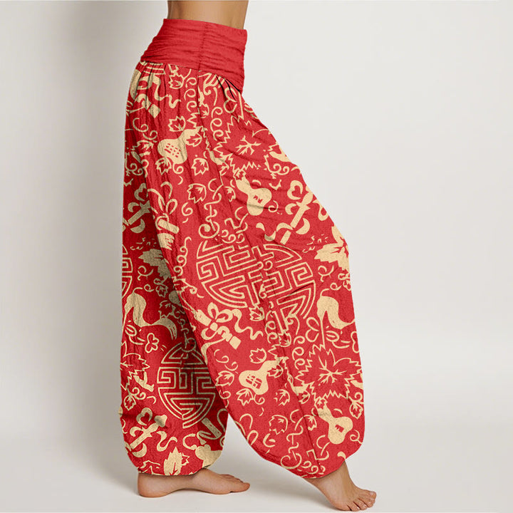 Buddha Stones純綿 漢字ひょうたん 縁起柄 レディース ウエストゴム ハーレムパンツ - image 10