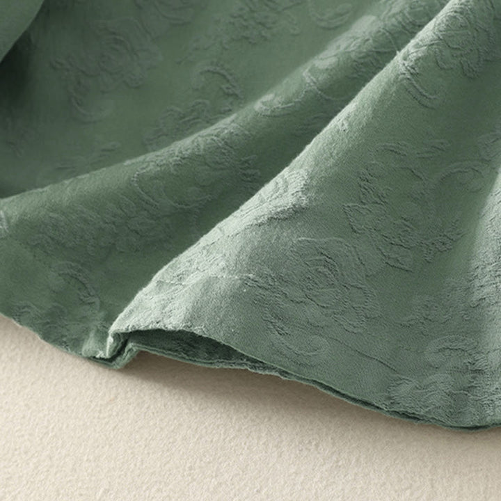 Buddha Stonesジャカード 斜め前立て 長袖 レディース コットンリネン ボタンシャツ - image 10